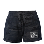 Load image into Gallery viewer, Women&#39;s Black Camo Shorts
